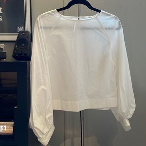 Babaton Puff Sleeve Crop Blouse Top size M